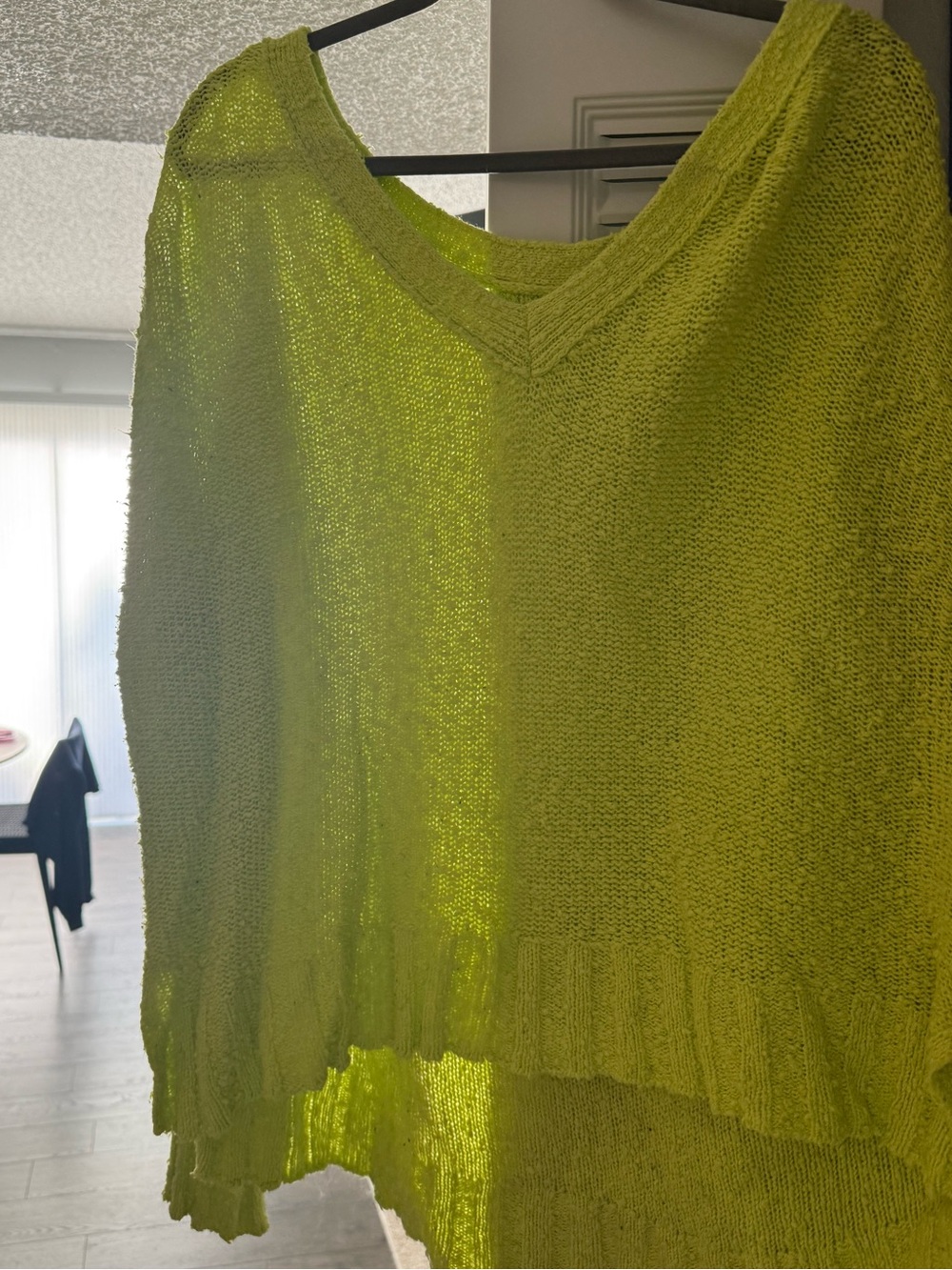 Anthropologie Pilcro Neon Lime V-Neck uKnit Top